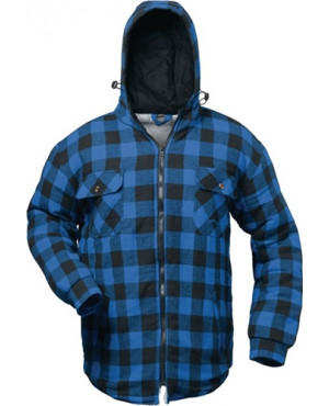 Thermohemd Alberta Gr. XXL blau/schwarz kariert 100% CO/Webfell: 100%PC