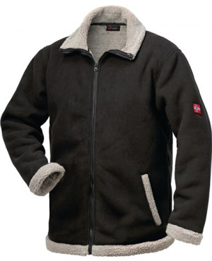 Berberfleecejacke Nordland Gr.L schwarz/grau 100%PES FELDTMANN