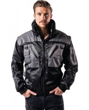 Kombipilotenjacke 4 in 1 PROMAT Gr. M schwarz/grau 60% PES/40% CO