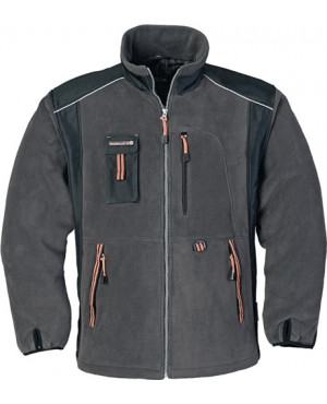 Fleecejacke Gr.XXXL dunkelgrau/schwarz/orange 100%PES TERRATREND