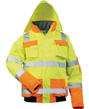 Warnschutz-Pilotenjacke Mats Gr. M gelb/orange 100% PES Feldtmann