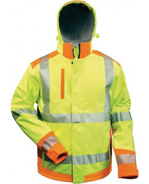 Warnschutzsoftshelljacke Rickmer Gr. M gelb/orange 100% PES Feldtmann