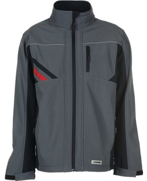 Softshelljacke Highline Gr.XXXL schiefer/schwarz/rot 100% PES