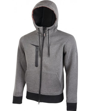 Sweatshirtjacke Tasty Gr.M grey meteorite 67% PES/28% CV/5% EL U-Power