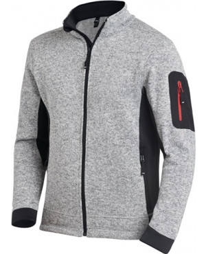 Strick-Fleecejacke CHRISTOPH Gr.M grau/schwarz 100%PES FHB