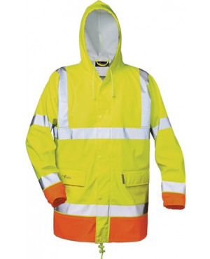 Warnschutz PU-Regenjacke NORMAN Gr.XL gelb/orange PU PES FELDTMANN