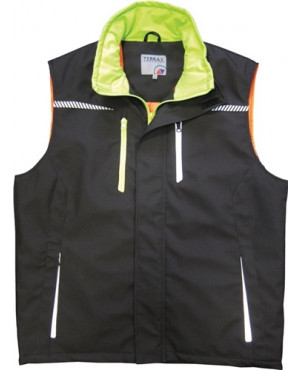 Herren Berufsweste Terrax Workwear Gr.XL schwarz/limette 100%PES