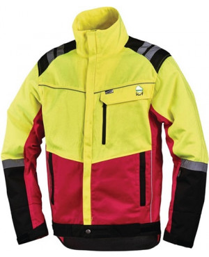 Forstschutzjacke Komfort Gr.M neongelb/rot 60%PES/40%CO