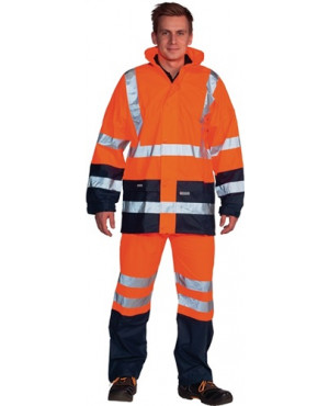 Warnschutz-Regenhose HIGH-VIS Gr. XXL orange/marine 25%PUR/75% PES OCEAN