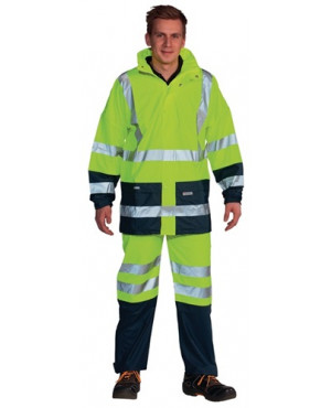 Regenjacke Warnschutz HIGH-VIS Gr. XXL gelb/marine 75% PES/25%PUR OCEAN