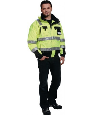 Warnschutz-Pilotjacke Gr. L gelb/schwarz 100% PES