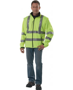Warnschutz-Softshelljacke Gr. XXL gelb 96% PES/4% EL
