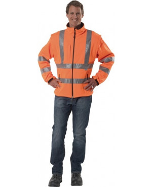 Warnschutz-Softshelljacke Gr. L orange 96% PES/4% EL