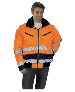 Warnschutz-Pilotenjacke Gr. M 50/52 orange/marine 100% PES