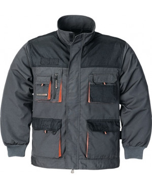 Herrenjacke Gr.60 dunkelgrau/schwarz/orange 65% PES/35% CO