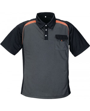 Herrenpoloshirt Gr.XXL dunkelgrau/schwarz/orange 50% PES/50% Cool Dry