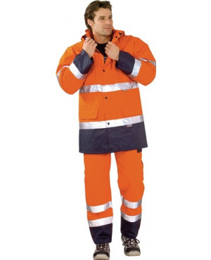 Warnschutz-Parka Gr. L orange/marine 100% PES Planam