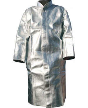 Mantel m. Stehkragen Gr. 52 silber Viskose-Baumwoll-Gemisch Jutec