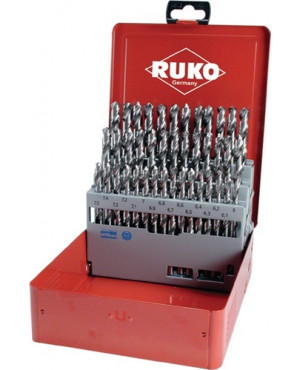 Spiralbohrersatz DIN338 Typ N D.1-5,9mmx0,1mm HSS 50tlg.Metallkassette RUKO