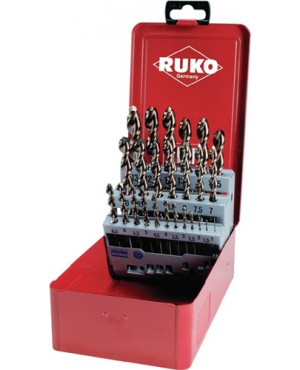 Spiralbohrersatz DIN338 Typ N TL 3000 D.1-13x0,5mm HSS-Co5 25tlg.Metallkassette