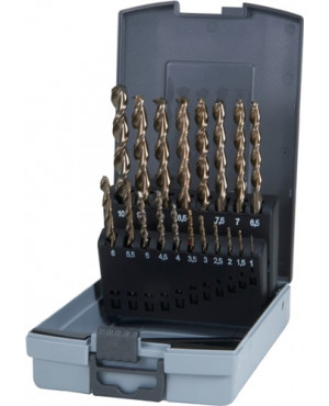 Spiralbohrersatz DIN338 Typ N UTL 3000 D.1-10x0,5mm HSS-Co5 19tlg.Ku.-Kassette