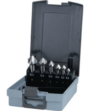 Kegelsenkersatz DIN335 C 90Grad 6,3-20,5mm HSS Z.3 6tlg.Ku.-Kassette