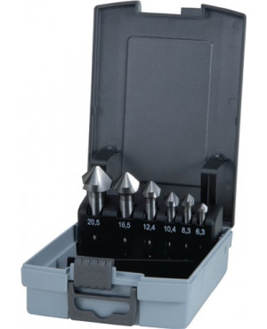 Kegelsenkersatz DIN335 C 90Grad 6,3-20,5mm HM Z.3 6tlg.Ku.-Kassette