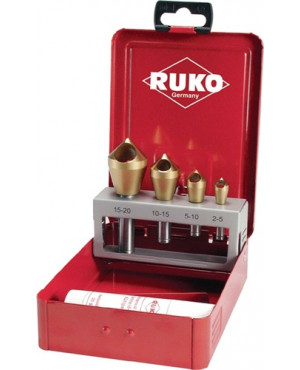 Querlochsenkersatz 2-5/5-10/10-15/15-20mm HSS-TiN 5 tlg. Metallkassette RUKO
