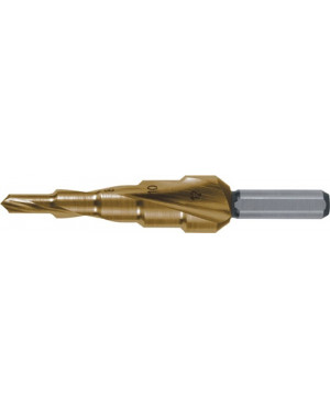 Stufenbohrer Bohrber.6-40mm HSS TiN Spiralnut Stufen 16 RUKO