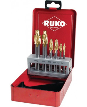 Flachsenkersatz DIN 373 M3-M10 mittel HSS TiN Z.3 Metallkassette RUKO