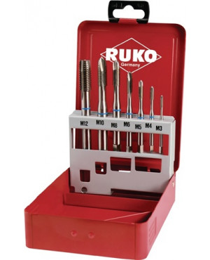 Maschinengewindebohrerset DIN371/376 Form B M3-M12 7tlg.HSS Metallkassette RUKO