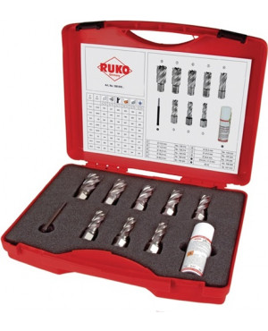 Kernbohrersatz 10tlg. D.12-26mm HSS L.30mm Weldon RUKO