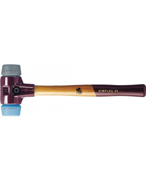 Schonhammer SIMPLEX L.330mm Kopf-D. 40mm mittelh.HO TPE-soft,blau/TPE-mid,grau