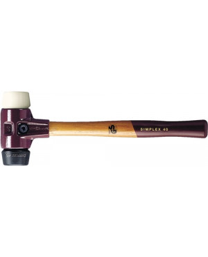 Schonhammer SIMPLEX L.300mm Kopf-D.30mm mittelh./hart HO Gum.schwarz/Nylon weiß