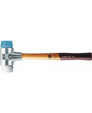 Schonhammer SIMPLEX L.405mm Kopf-D.60mm HO Superplast.weiß/TPE-soft blau HALDER