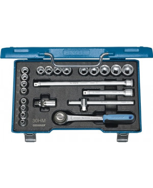 Steckschlüsselsatz 3/8Zoll 22tlg. 6-22mm 6KT Profil m.Umschaltscheibe