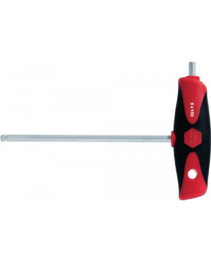 Schraubendreher 6KT-Kugelkopf SW 10mm Klingen-L.200mm Klinge matt Chrom