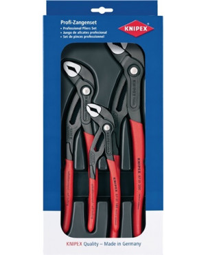 Zangensatz Cobra®-Paket Inh.3tlg.grau atramentiert Kunststofftiefziehteil KNIPEX