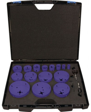 Lochsägensatz 17-tlg.19-114mm Schnitt-T.38mm HSS-Co8 PROMAT