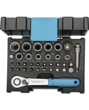 Steckschlüsselsatz 1/4 Zoll 35 tlg. SW 4,5-13 mm 6-KT/i6-KT./T/PH/PZD/Schlitz
