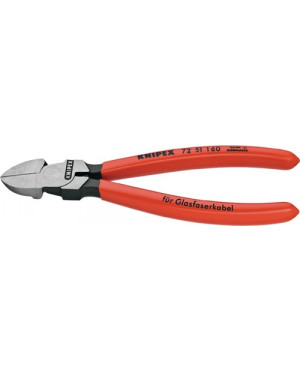 Kunststoffschneider L.160mm gerade pol. m.ku.überz. KNIPEX f.Glasfaser