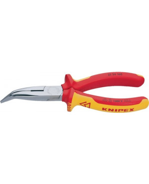 Flachrundzange L.200mm 40Grad gew.VDE tauchisol.KNIPEX