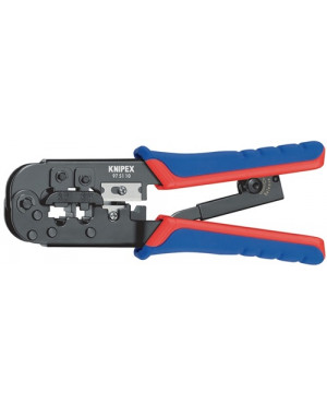 Crimpzange L.190mm f.6pol.Stecker brün. KNIPEX m.Mehrkomp.-Hüllen