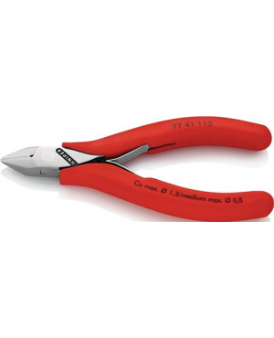 Elektron.Seitenschneider L.115mm rd. m.Feder 60HRc KNIPEX m.Ku.-Hüllen