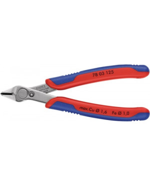 Elektron.Seitenschneider schmal brüniert m.Feder L.125mm KNIPEX m.Ku.-Hüllen