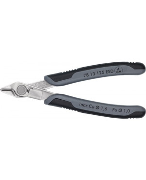 Elektron.Seitenschneider L.125mm spitz brün. ESD KNIPEX m.Drahtklemme