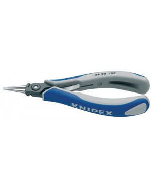 Elektronikrundzange L.135mm pol. gerade-spitz KNIPEX m.2Komp.-Hüllen