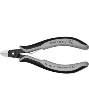 Elektron.Seitenschneider L.125mm ESD DIN/ISO9654/9655 KNIPEX rd. m.Facette