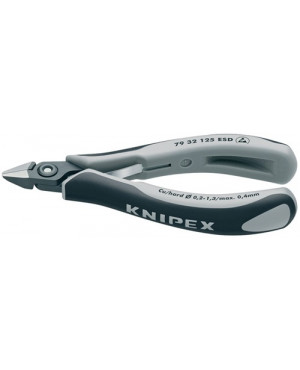 Elektron.Seitenschneider L.125mm ESD DIN ISO 9654 KNIPEX spitz m.Facette
