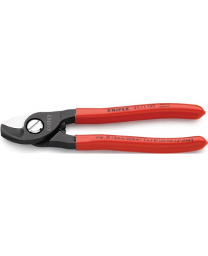 Kabelschere L.165mm m.Mehrkomp.-Hüllen KNIPEX f.Cu-/Al-Kabel
